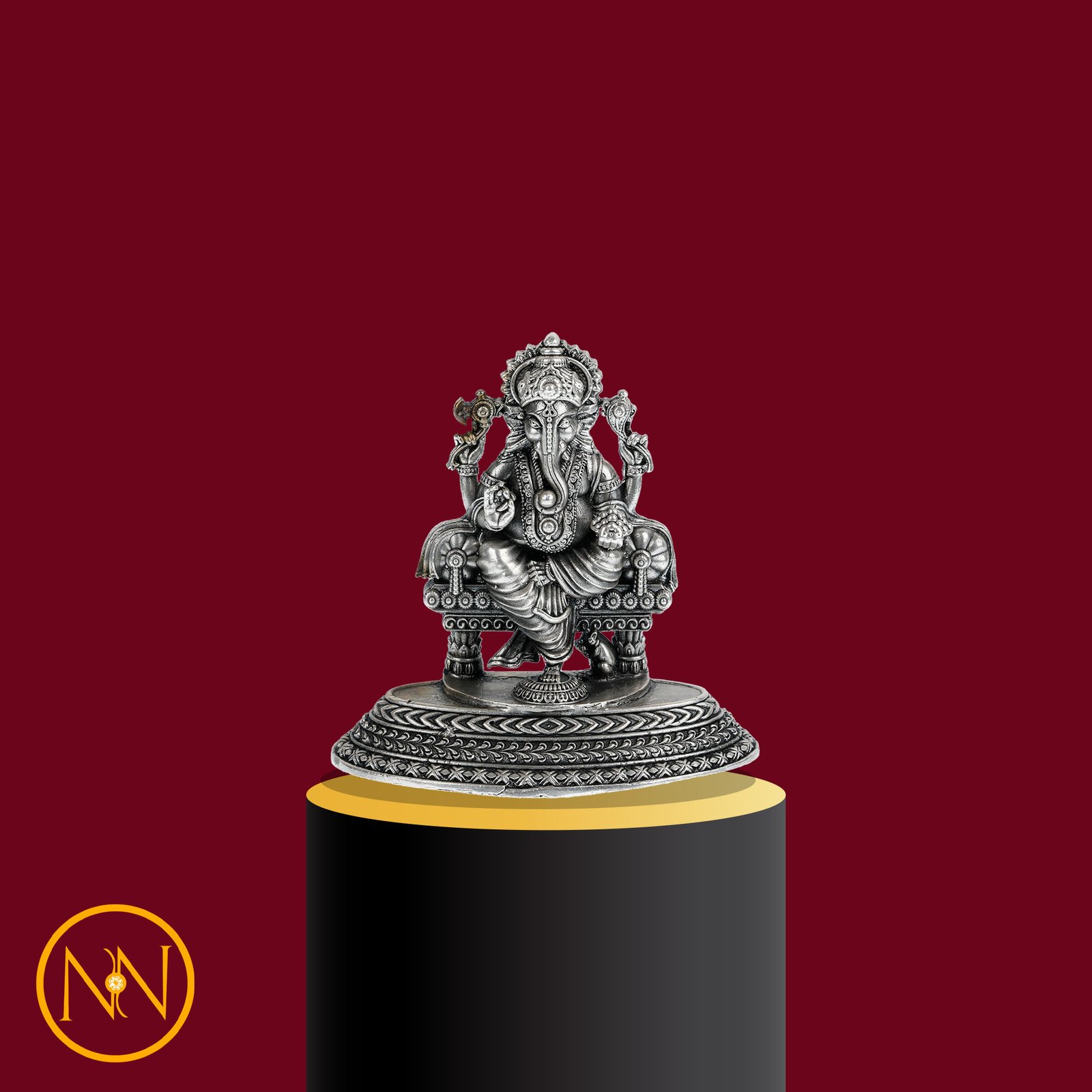 Silver Vinayagar Statue - 50 GM